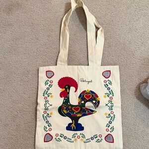 Portugal Rooster Canvas Tote Bag - Cream